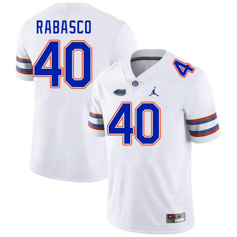 Florida Gators #40 Brandon Rabasco College Football Jerseys Stitched-White